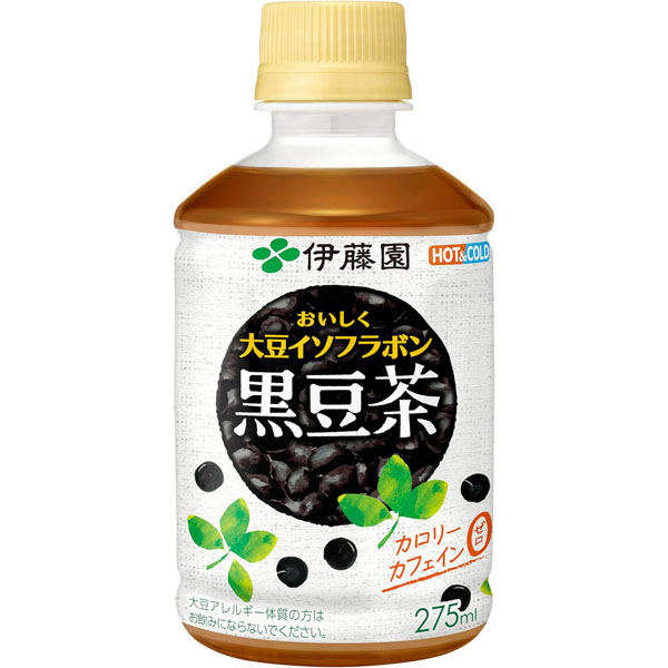 伊藤園 おいしく大豆イソフラボン 黒豆茶 HOT＆COLD兼用・電子レンジ対応 PET 275ml×48本　【送料無料】